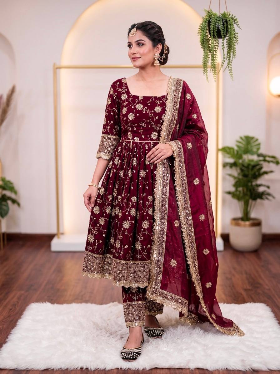 Editorial Garnet Flared Couture